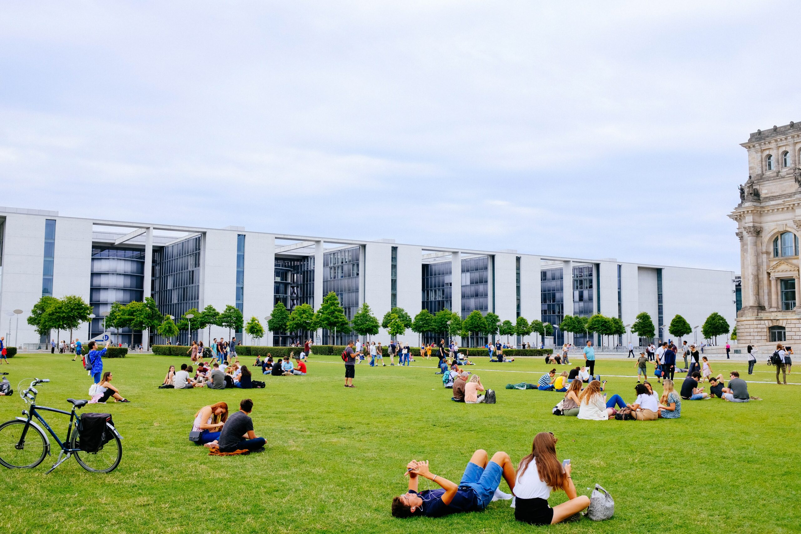 Students on a university campus