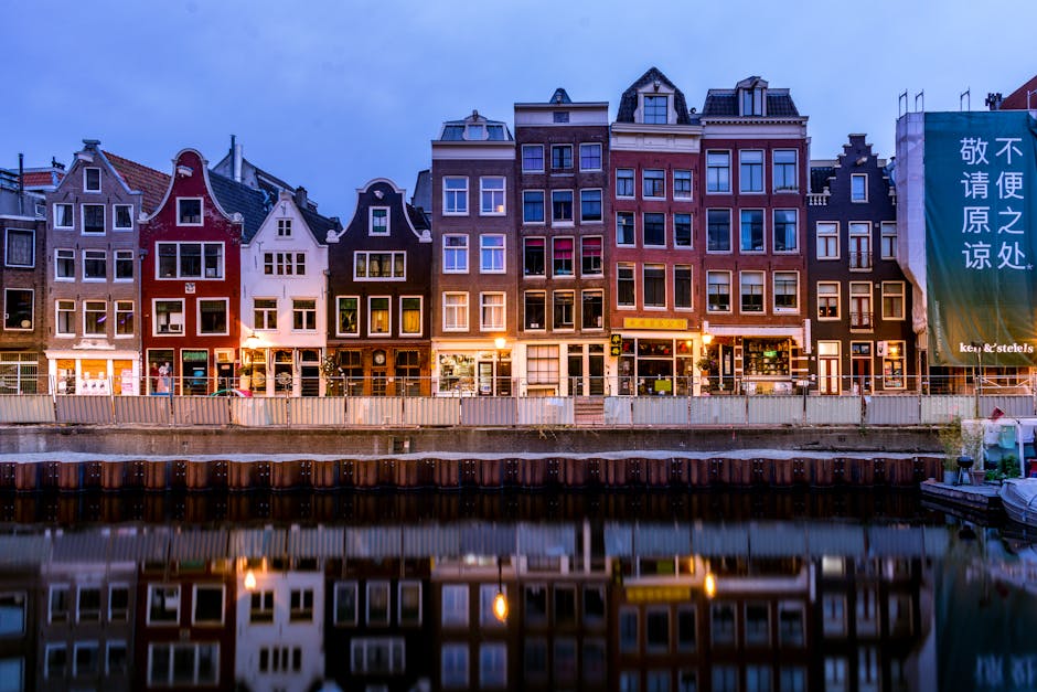 A picturesque view of colorful canal hou