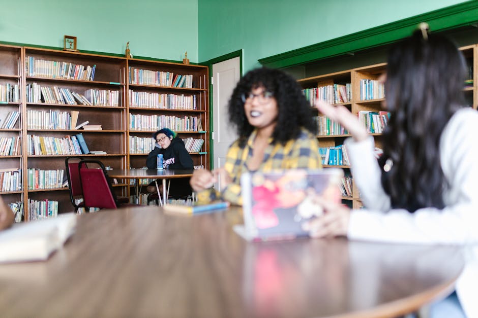Group of students engaging in a lively d