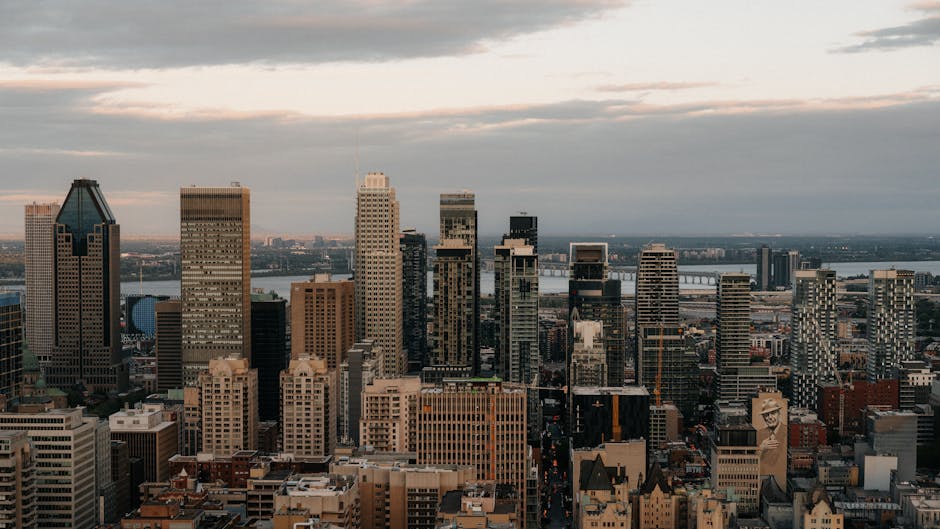 Aerial view of Montreal's downtown skysc