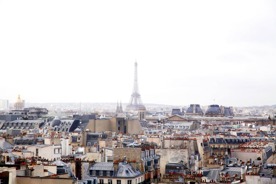A scenic view of Paris rooftops with the