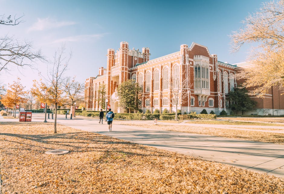 A scenic view of a historic university b