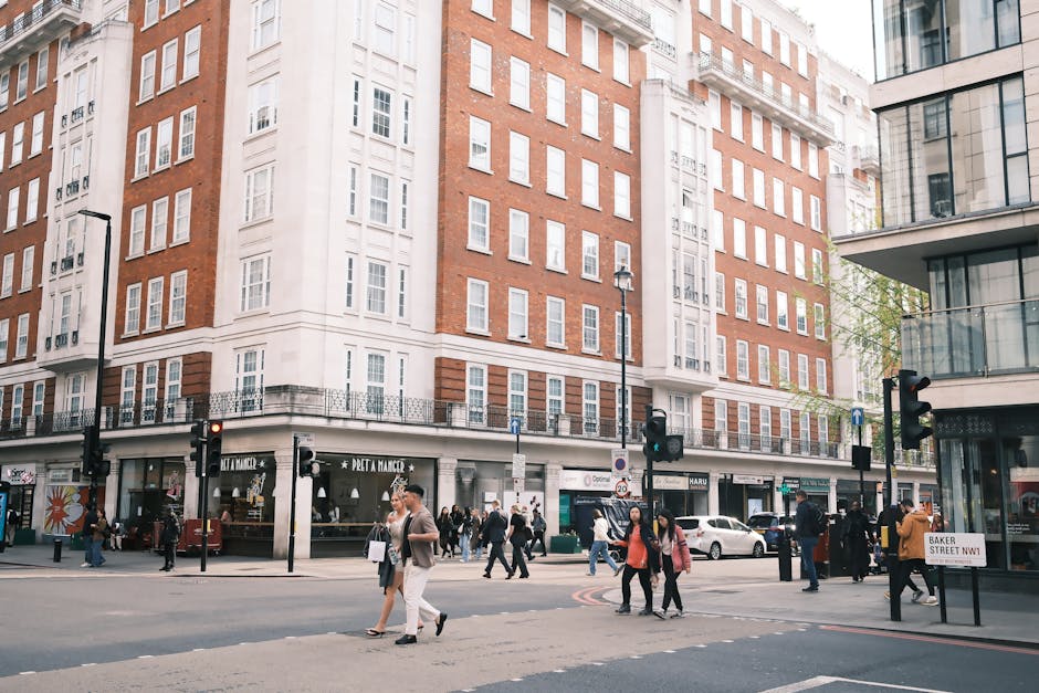 A bustling street scene at Baker Street,