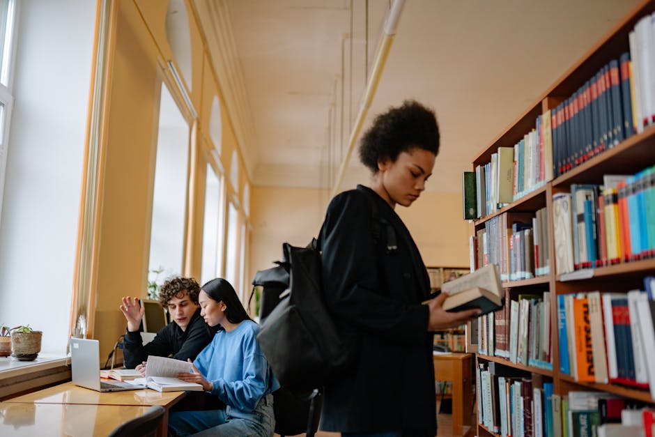 Teenage students engage in reading and s