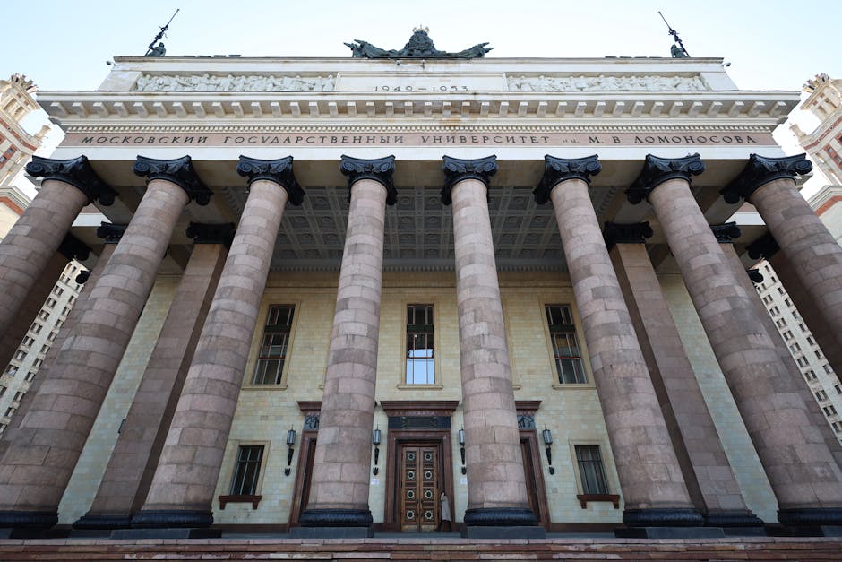 Majestic facade of Moscow State Universi