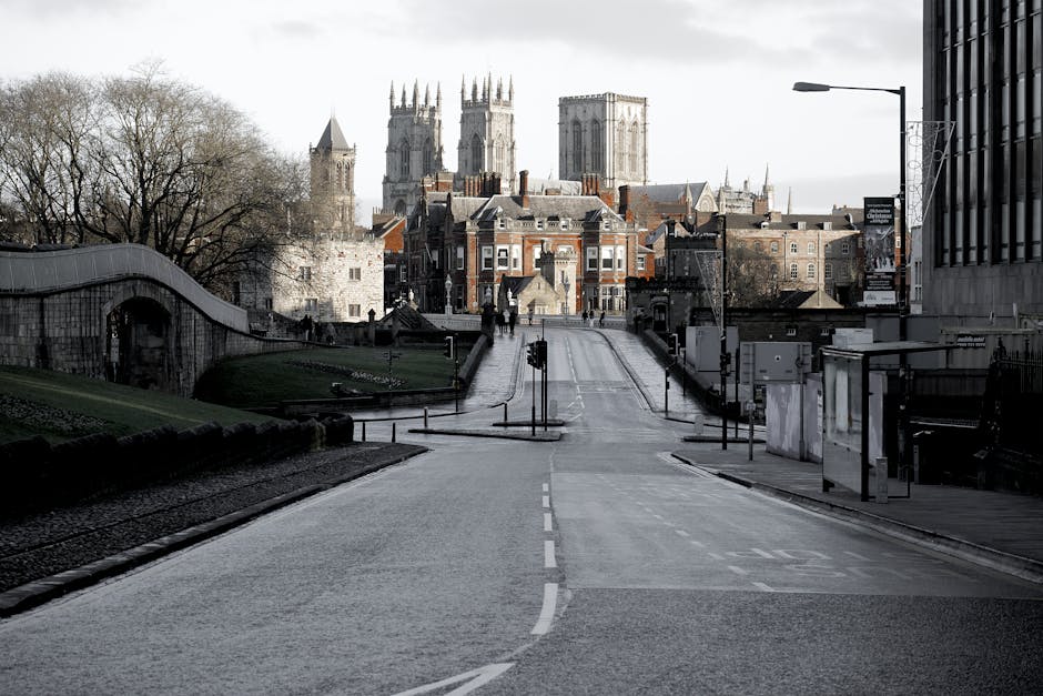 A striking shot of York Minster framed b